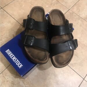 Birkenstock black leather sandals